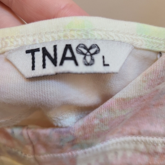 ARITZIA - TNA 100% Cotton Mini Dress - Abstract Pastel Print -  Size L - Picture 6 of 9